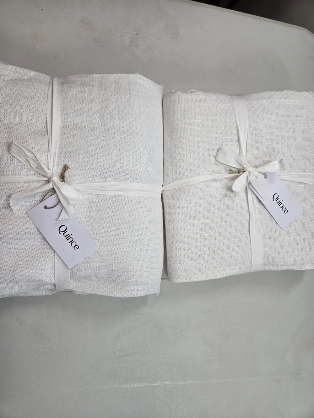 NWT QUINCE Set 2 48x96 Heavyweight European Linen Room Darkening Curtains 0244